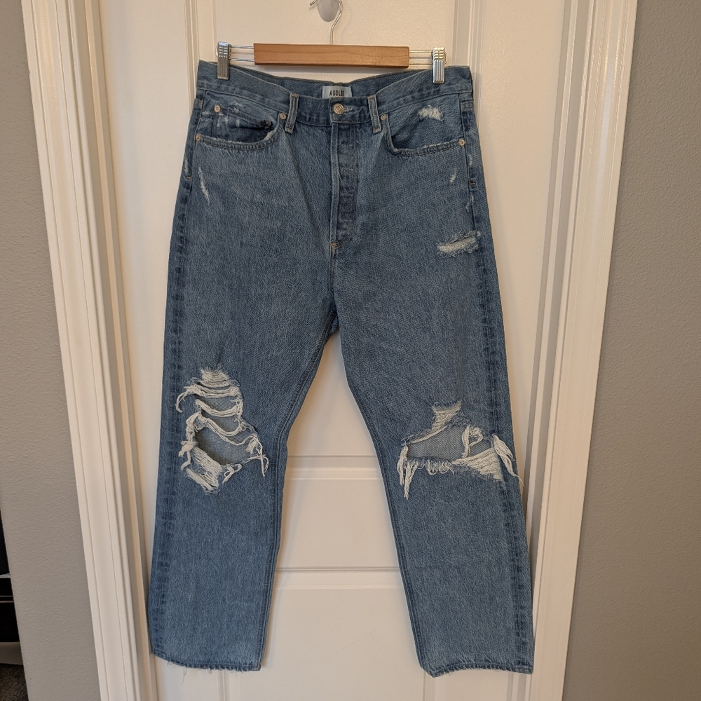 Agolde High Rise Straight Leg Jeans
